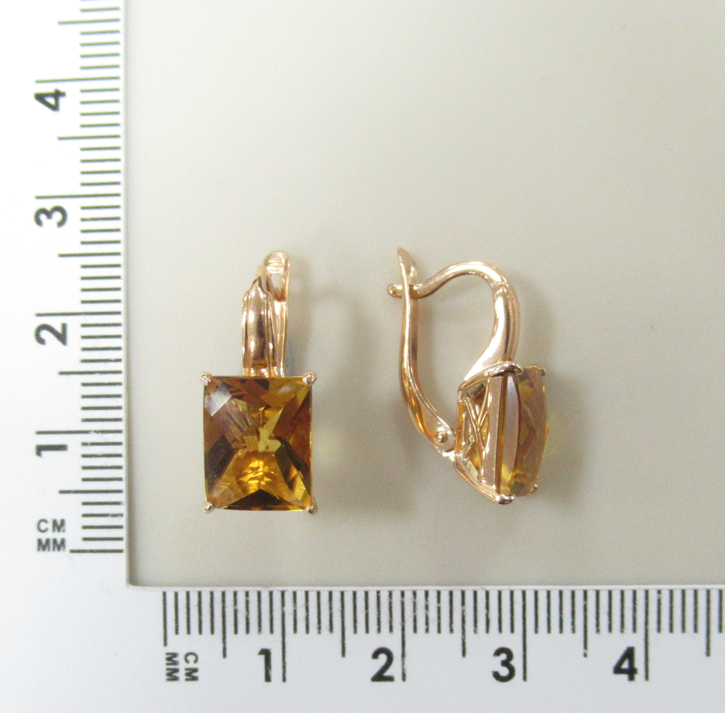 Серебряные серьги с цитринами